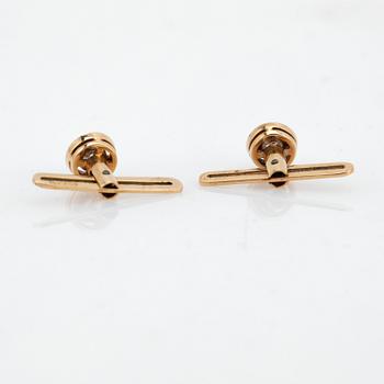 Skjortknappar, 18K guld med briljantslipade diamanter.