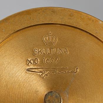 LJUSSTAKAR, 3 st, mässing, "Tulpan", Pierre Forsell, Skultuna, 1900-talets andra hälft.