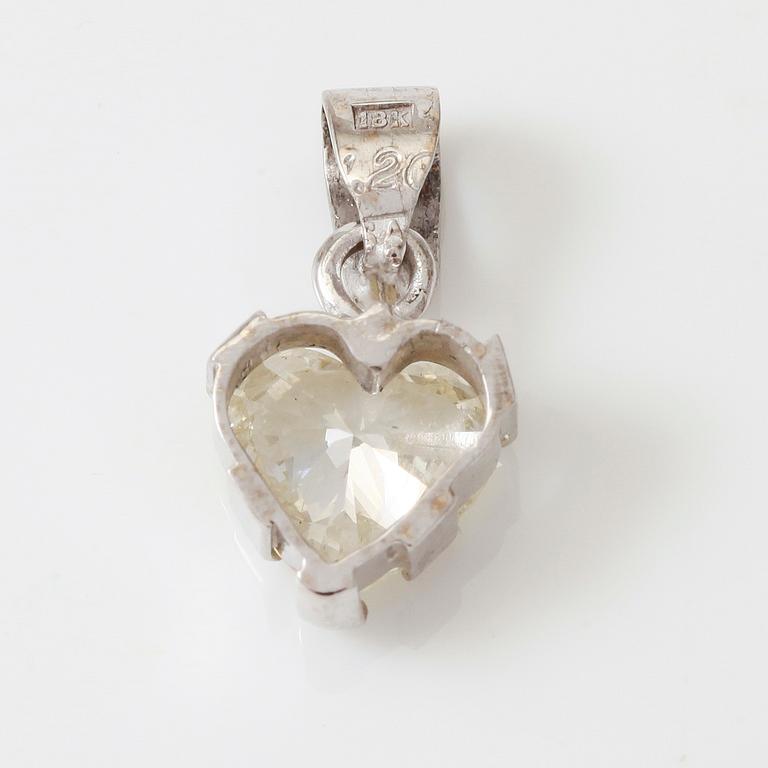 HÄNGE, 18K vitguld, diamant ca 1.20 ct enligt gravyr, svenska stämplar.