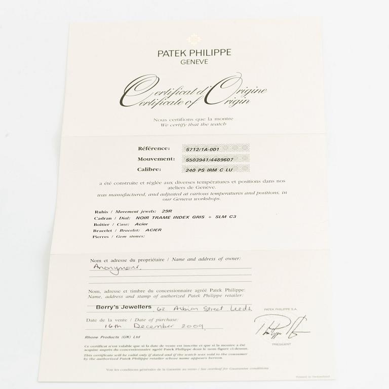 Patek Philippe, Nautilus, Moon Phase, ca 2009.