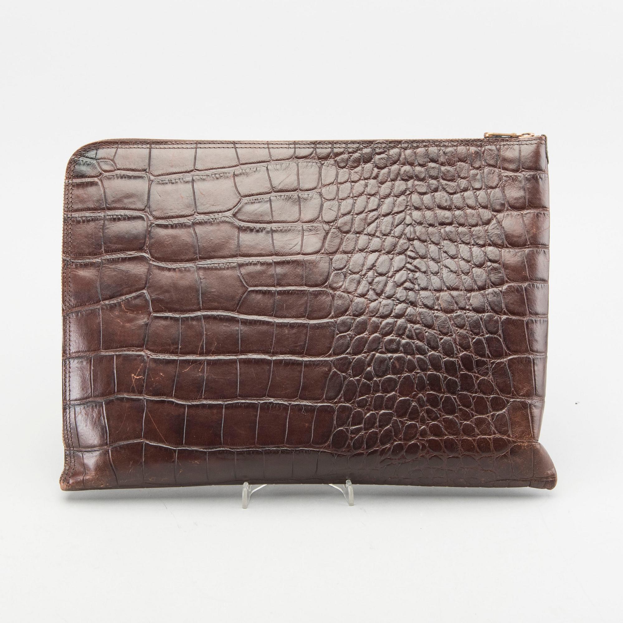 A Mulberry lethter briefcase and document case.