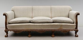 SOFFA, chippendalestil, 1900-talets första hälft.
