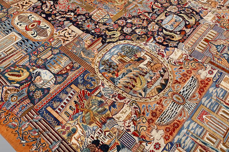 A Kashmar carpet, approx. 403 x 303 cm.