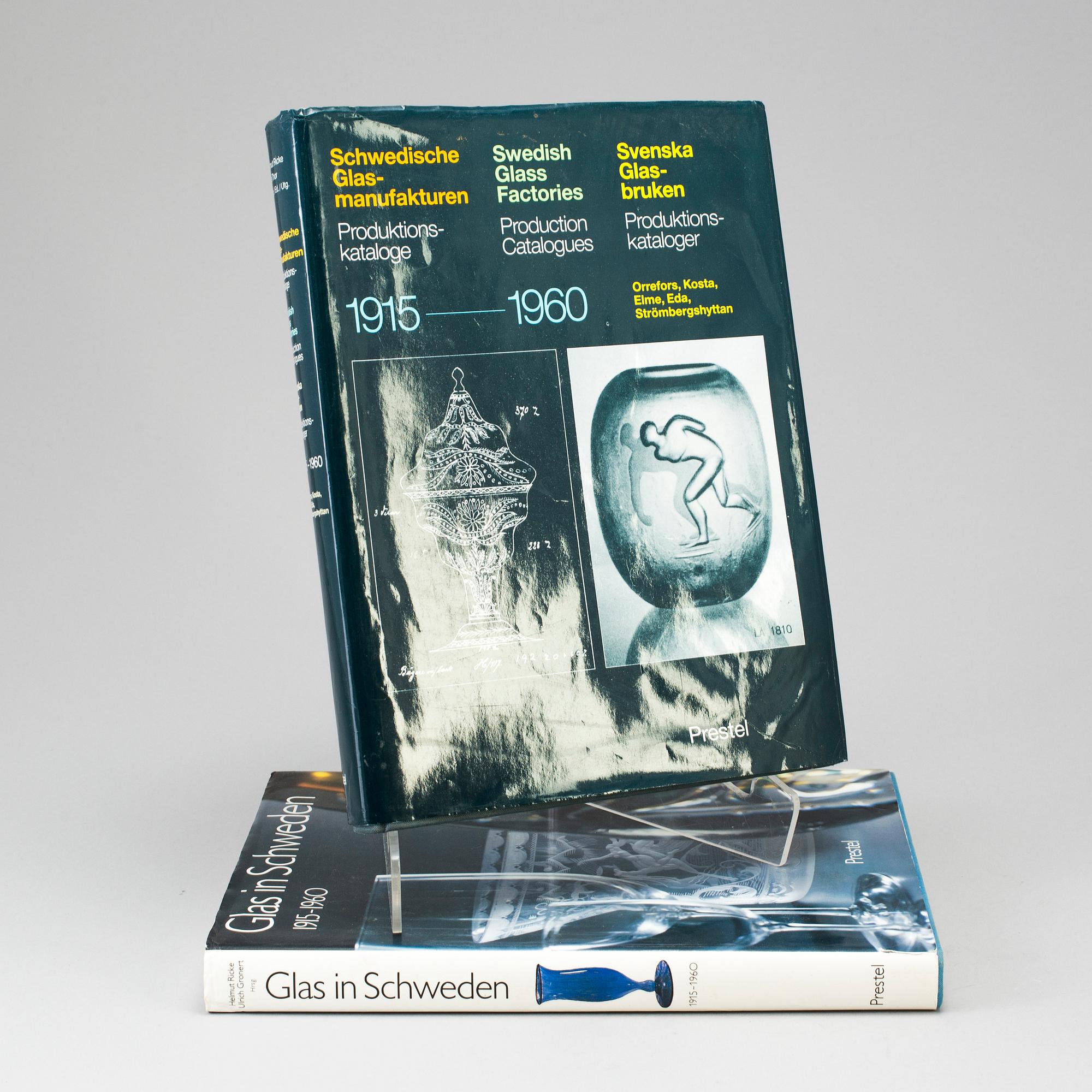 a lot of two books about swedish glass, including Glas in Schweden
