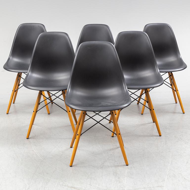 CHARLES & RAY EAMES, stolar, 6 st, "Plastic chair", Vitra.