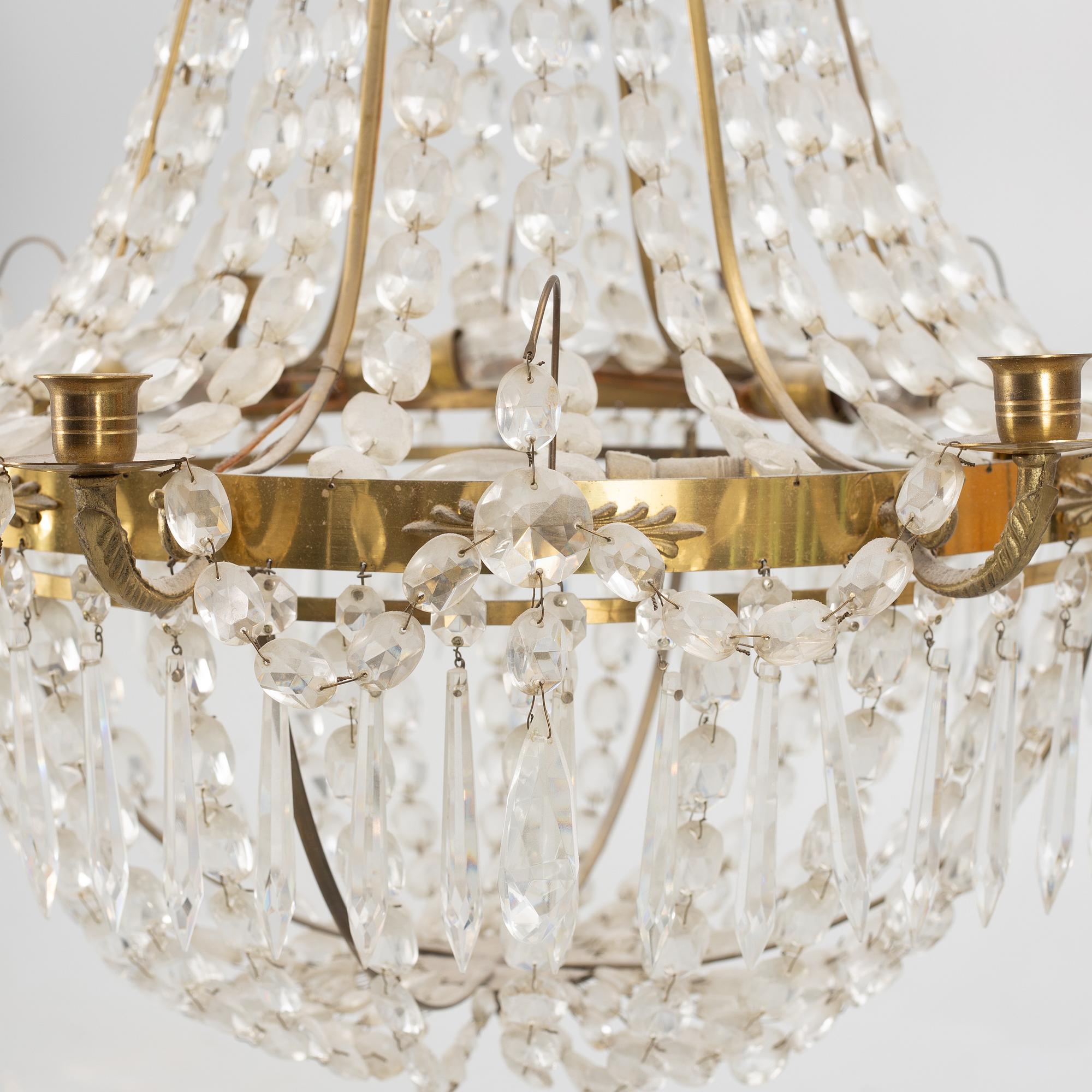 An Empire style chandelier, mid-20th Century.
