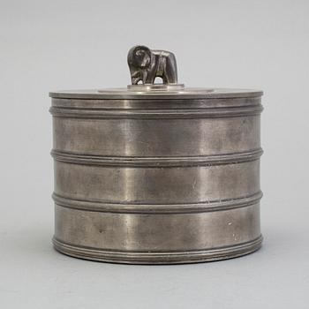 SYLVIA STAVE, lidded jar, pewter for C G Hallberg, 1931.