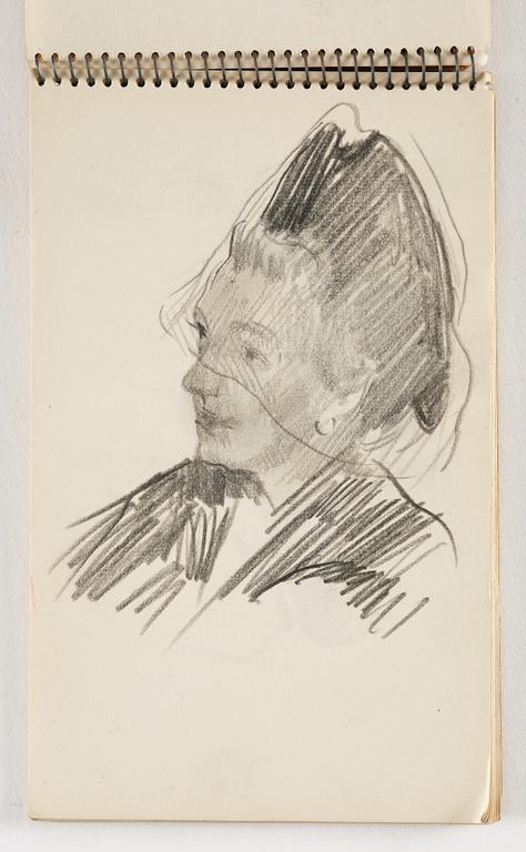 Lotte Laserstein, 10 små skissblock med teckningar.