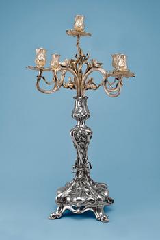 607. CANDELABRA, 800 silver. Germany c. 1900 2 parts. Weight 1840 g.