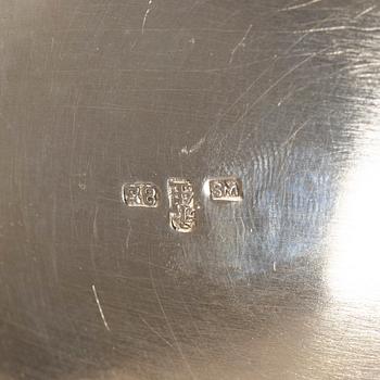 A three-piece Chinese silver tea service, Shanghai, early 20th Century.