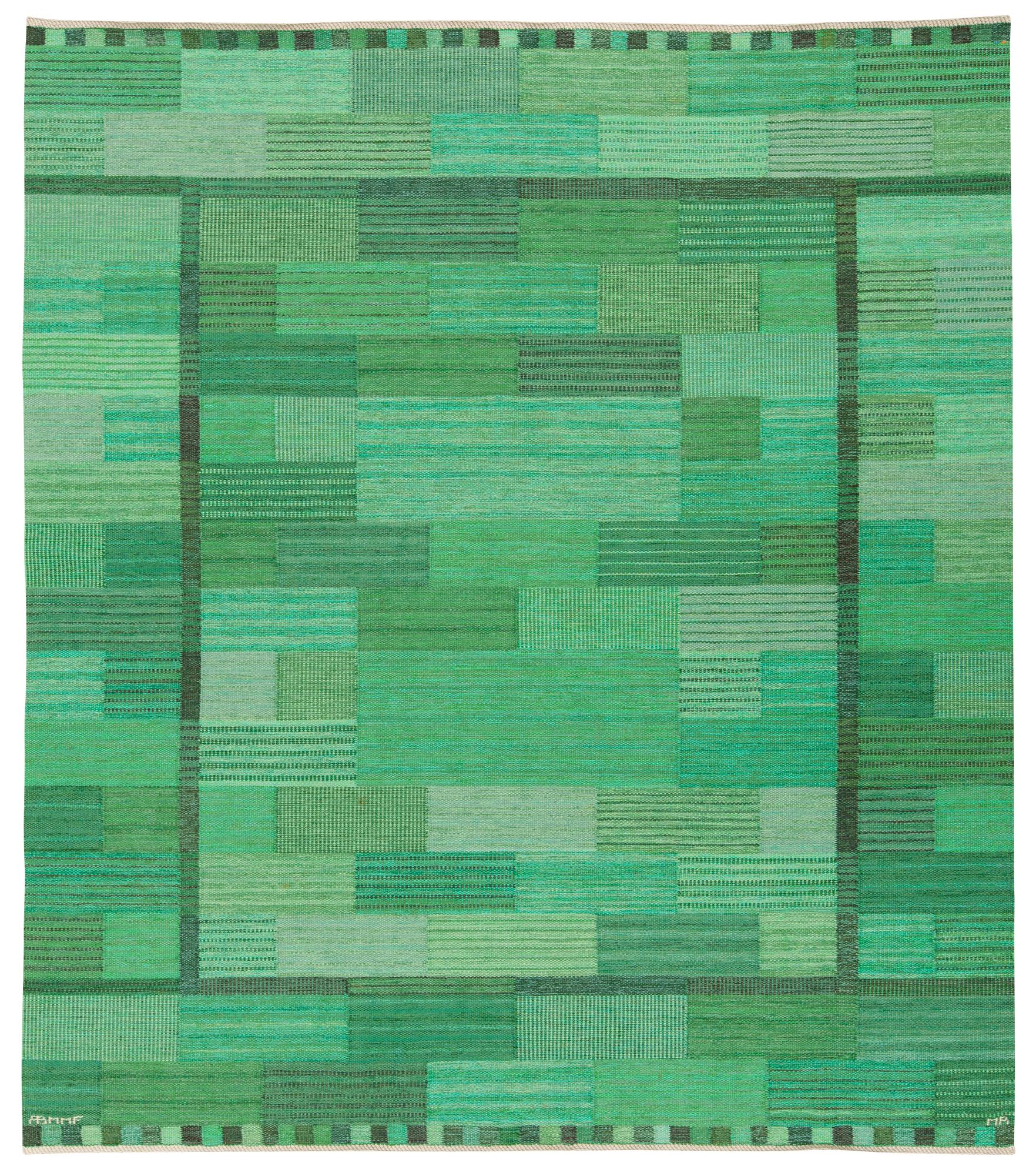 Marianne Richter, MATTA. "Fasad Grön". Rölakan. 273,5 x 236,5 cm. Signerad AB MMF MR.