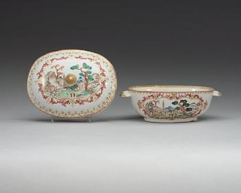 TERRIN med LOCK, kompaniporslin, Qing dynastin, Qianlong (1736-1795).