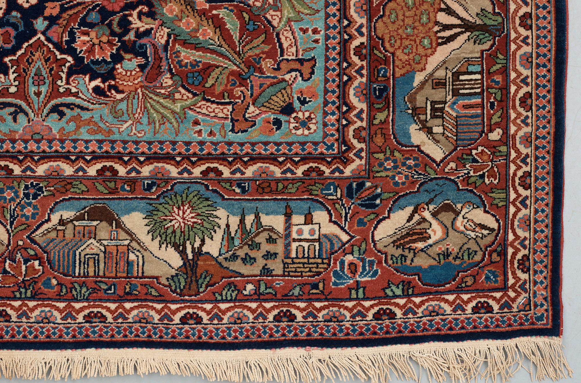 SEMI-ANTIQUE KASHAN. 197,5 x 133 cm.