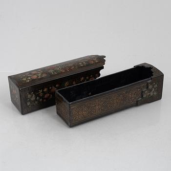 A lacquered papier-maché box, Persia, first half of the 20th century.