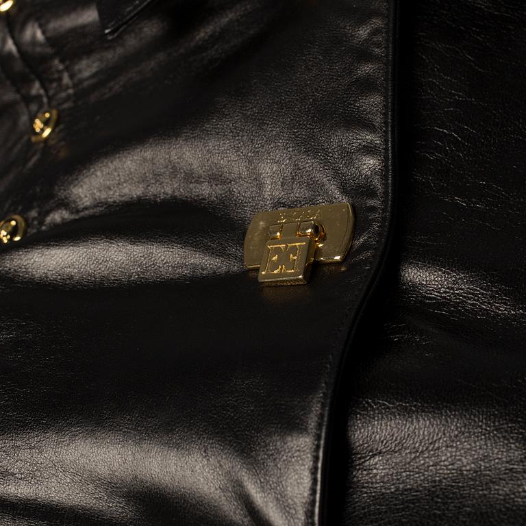 A leather jacket by Escada, in size 36.