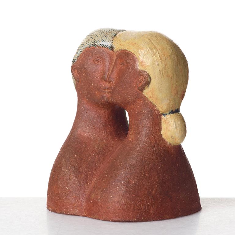 Stig Lindberg, a stoneware sculpture of a couple, "De Tu", Gustavsberg studio, Sweden 1940's.