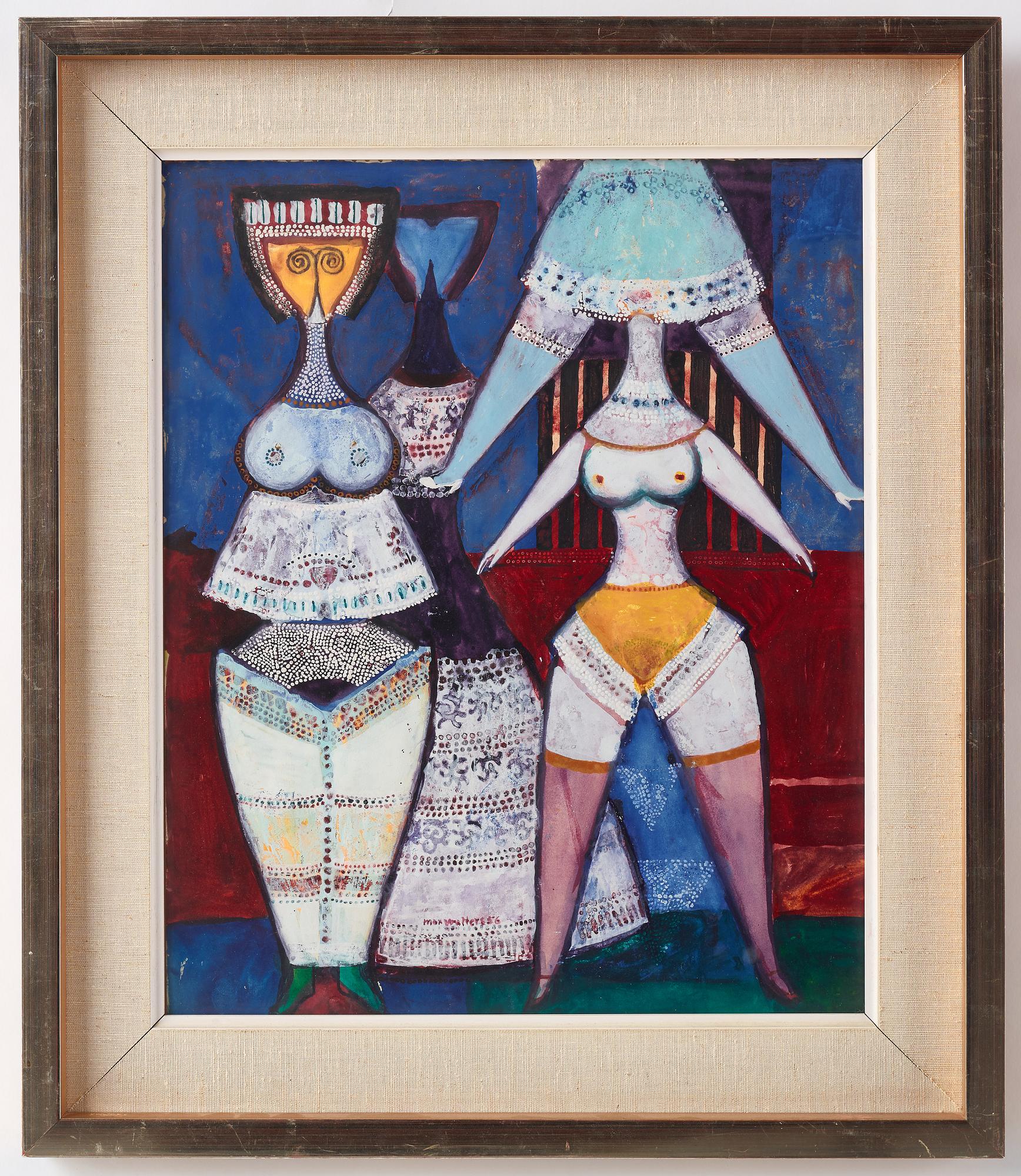 Max Walter Svanberg, gouache på papper, signerad och daterad -56.