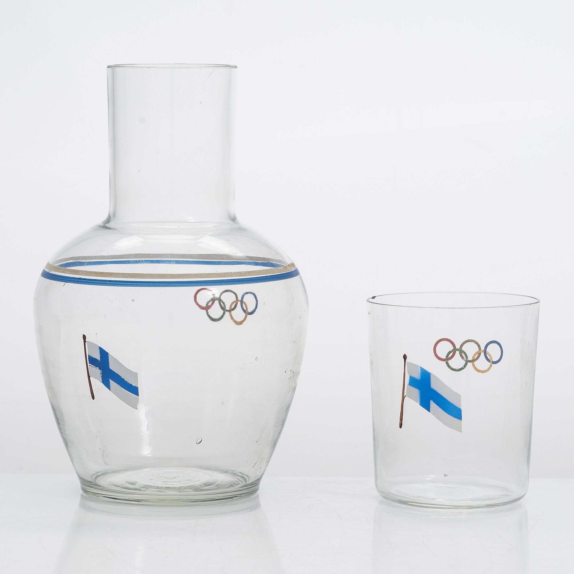 Karahvi ja juomalasi, Olympiamerkityt, Suomi.