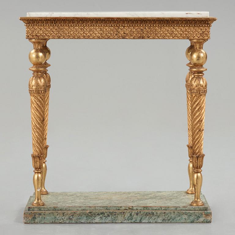 A late Gustavian console table, early 19th century.