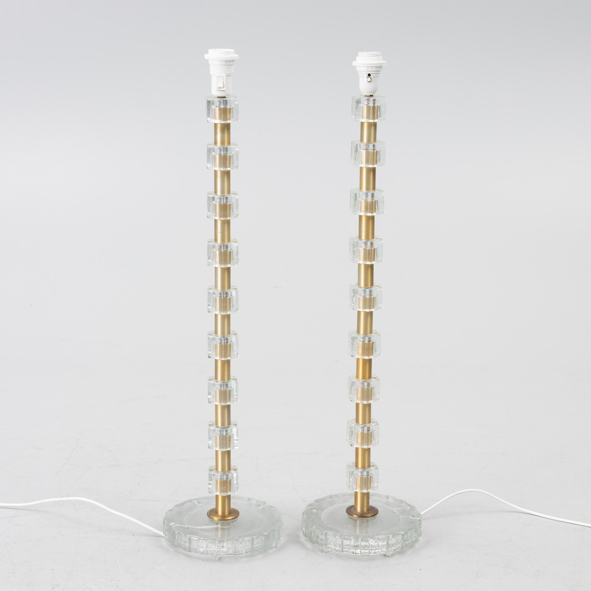 A pair of mode 531 floor lamps, Nybro Armaturfabrik, Sweden, 1960's.