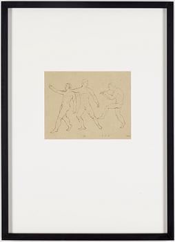 PETER WEISS, sepia on paper, signed and dated 46.