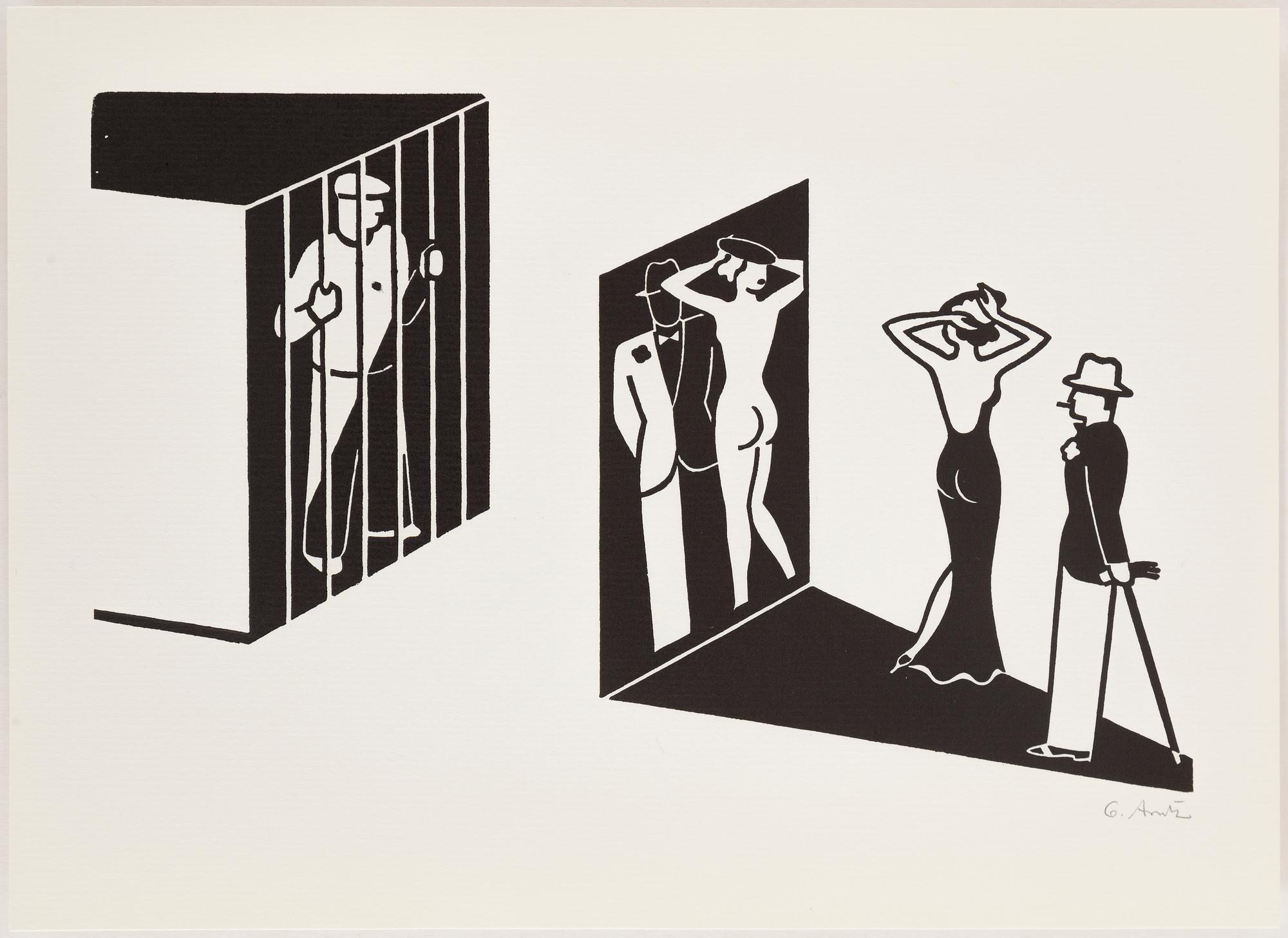 GERD ARNTZ, linocut, signed, 1932.