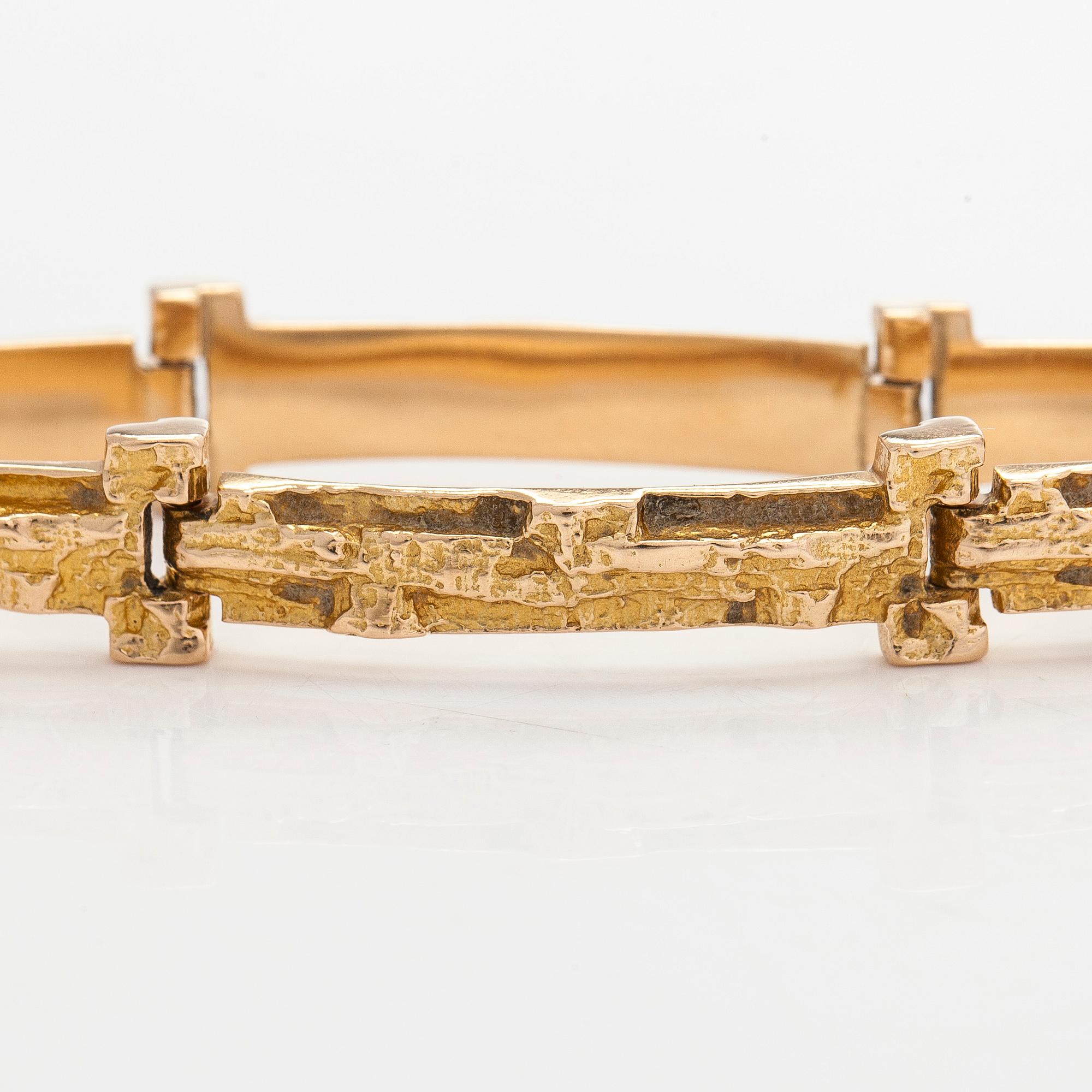 Björn Weckström, a 14K gold bracelet 'Tundra' for Lapponia 1973.