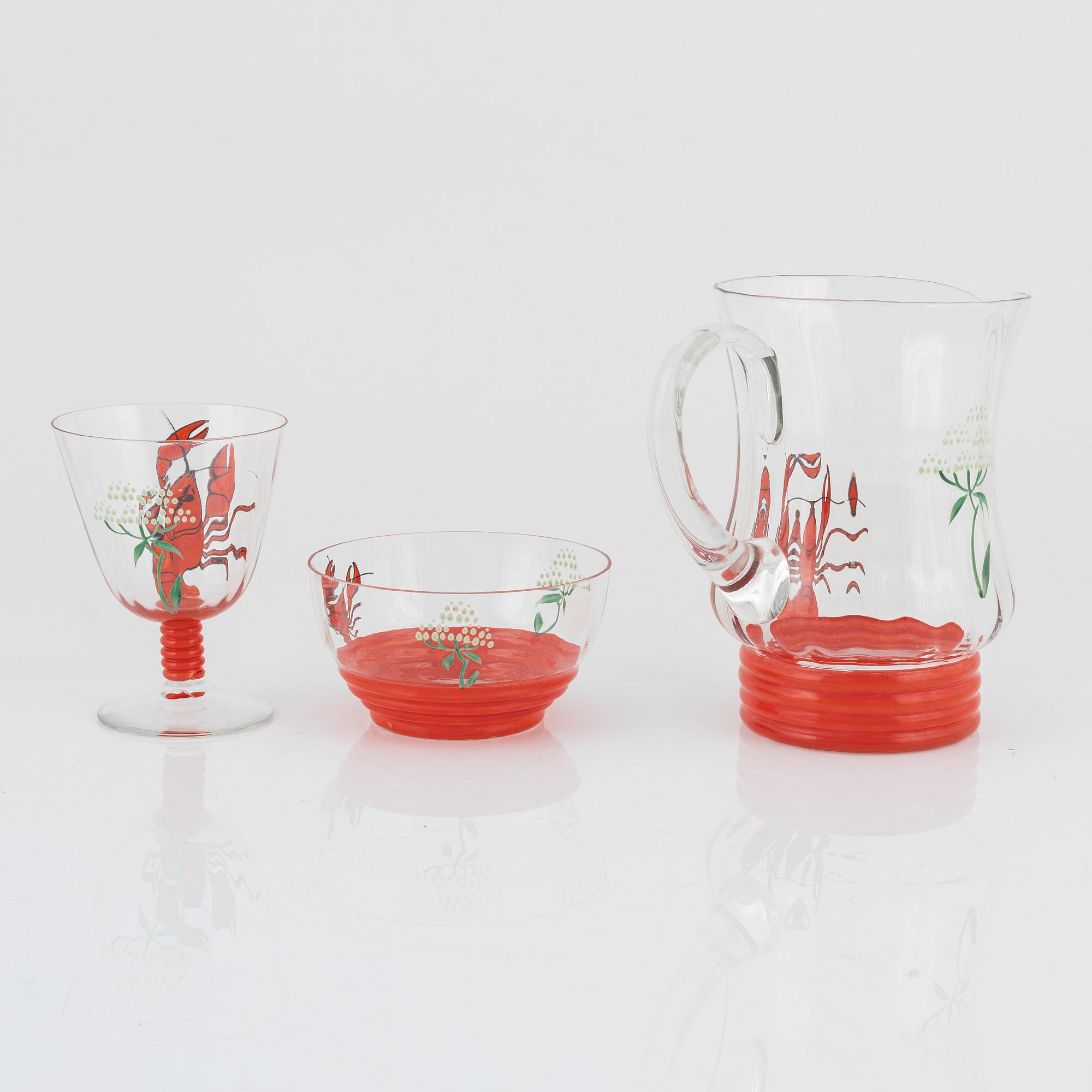Johansfors glasbruk, a glass service (12 pieces), mid 20th century.