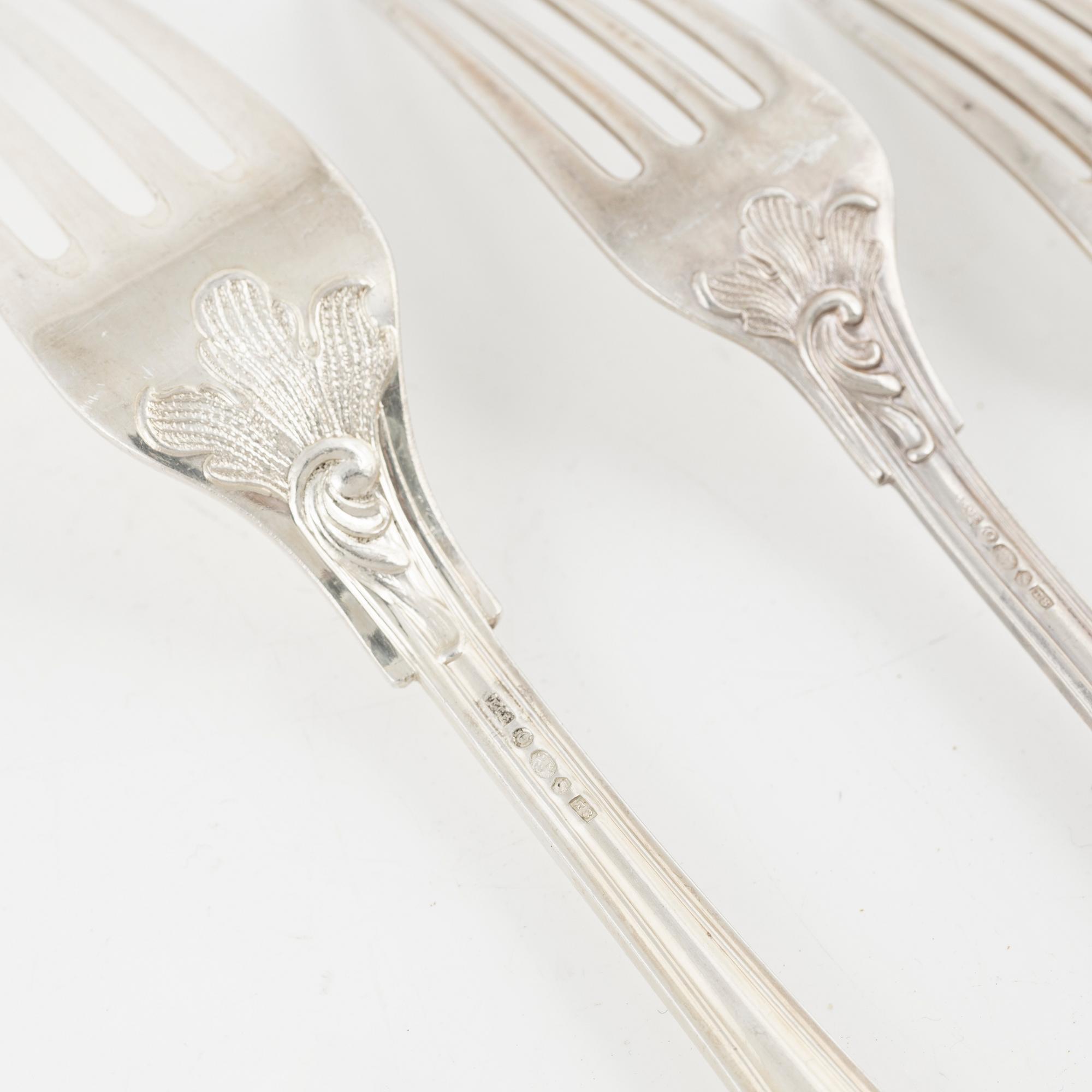 Bestickservis, silver, 116 delar, mestadels ECE, Cederins Guld AB, Örebro 1945.