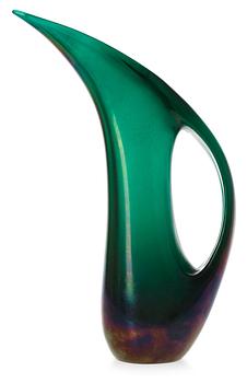 A Giorgio Ferro 'Anse volante' glass ewer, A.VE.M, Italy 1950's.