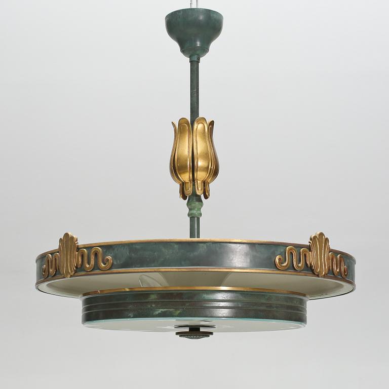 TAKLAMPA, art deco, 1920/30-tal, höjd ca 70 cm.