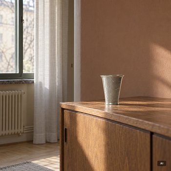 Nils Fougstedt, a pewter vase/ beaker, Firma Svenskt Tenn, model no A 40.