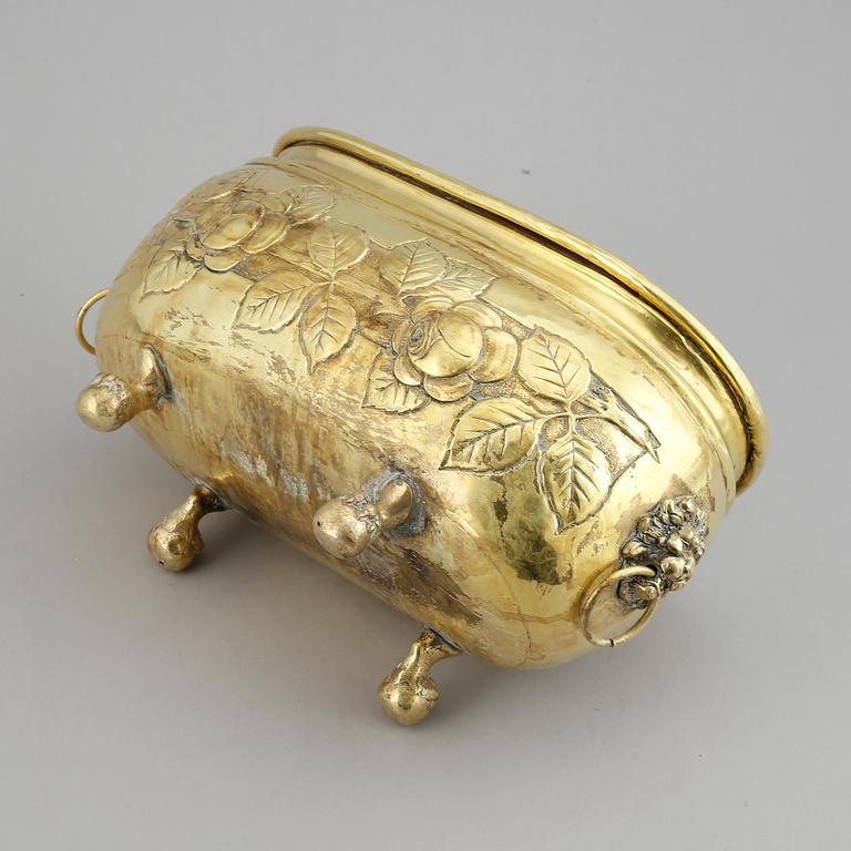 A 19th century brass jardiniere.