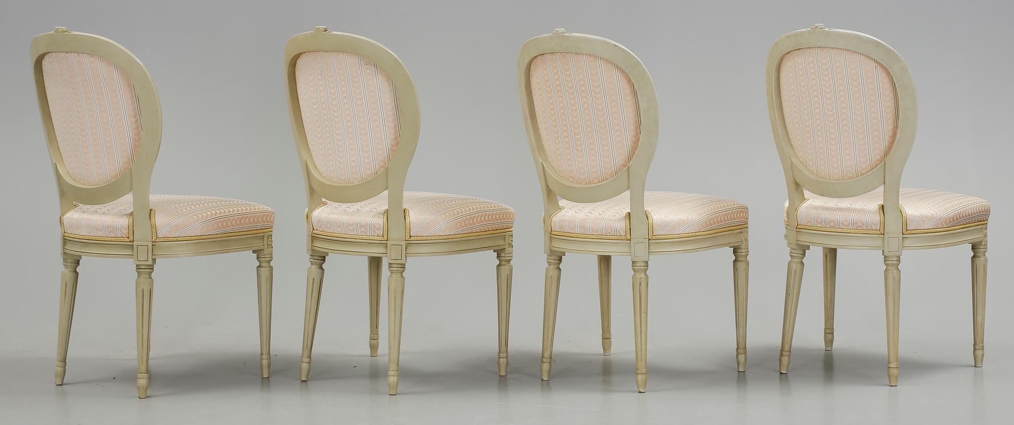 STOLAR, 4 st. Gustaviansk stil, 1900-talets första hälft.