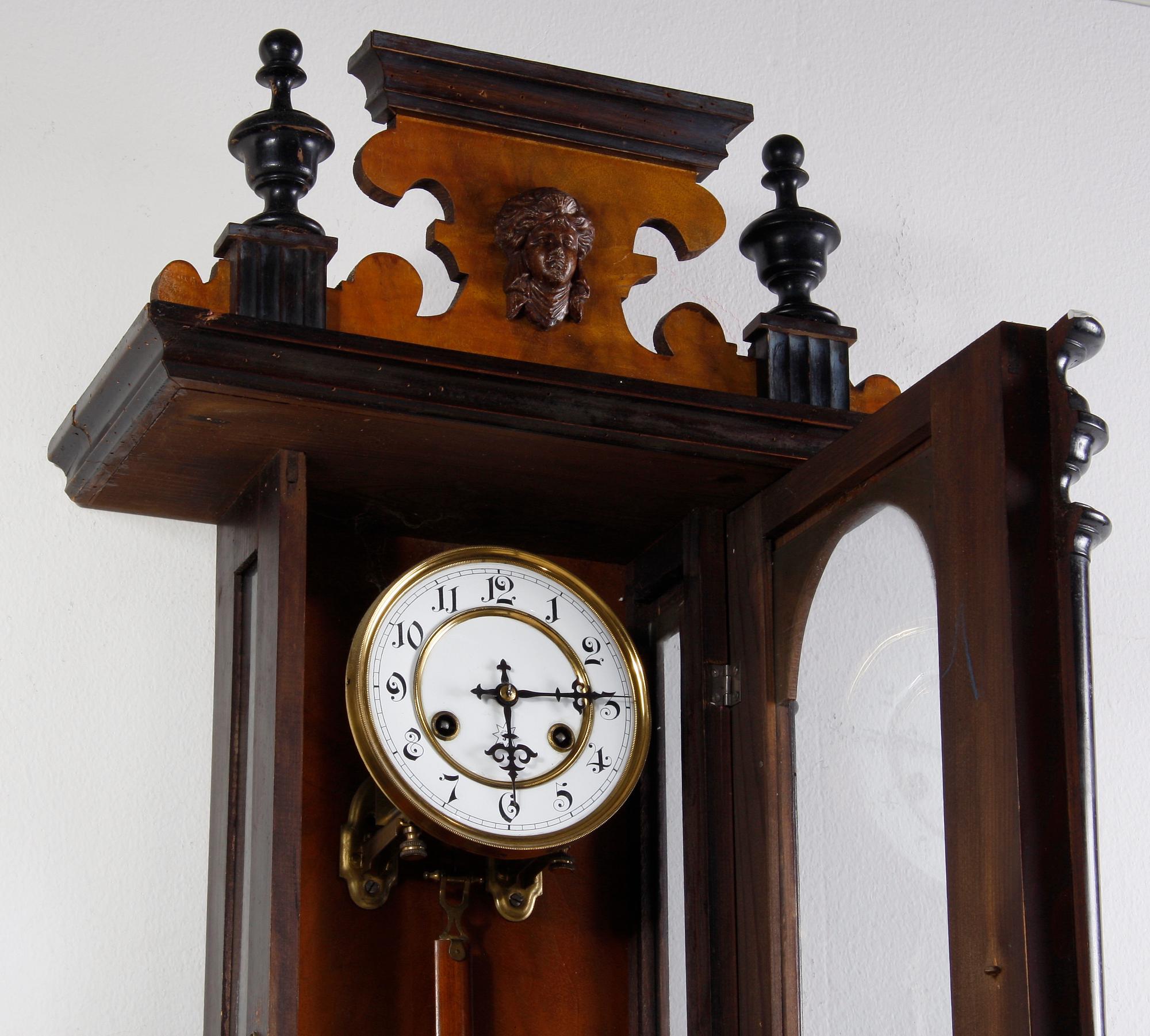 VÄGGPENDYL, nyrenässans, Junghans, sekelskiftet 1800/1900.