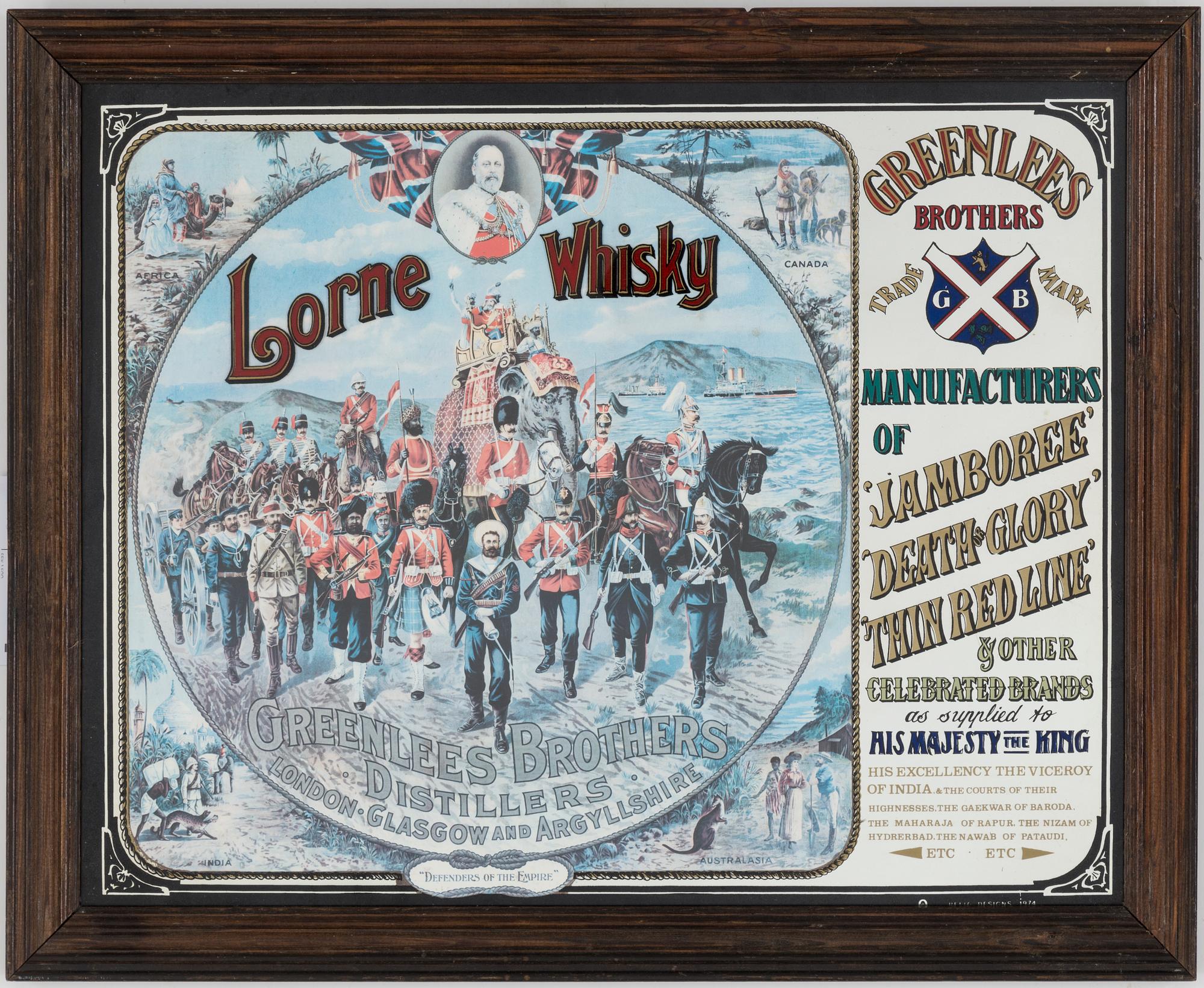 PUBTAVLA, "Lorne Whisky", 1900-talets andra hälft.