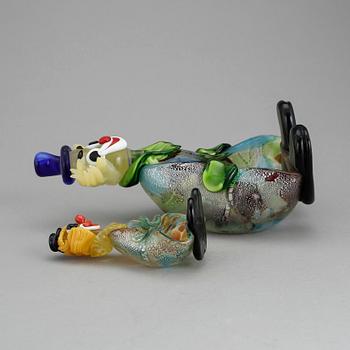 FIGURINER, 2 stycken, glas, 1900-talets andra hälft.