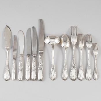 CG HALLBERG, bestickservis, 91 delar, silver, Stockholm, 1940-6.