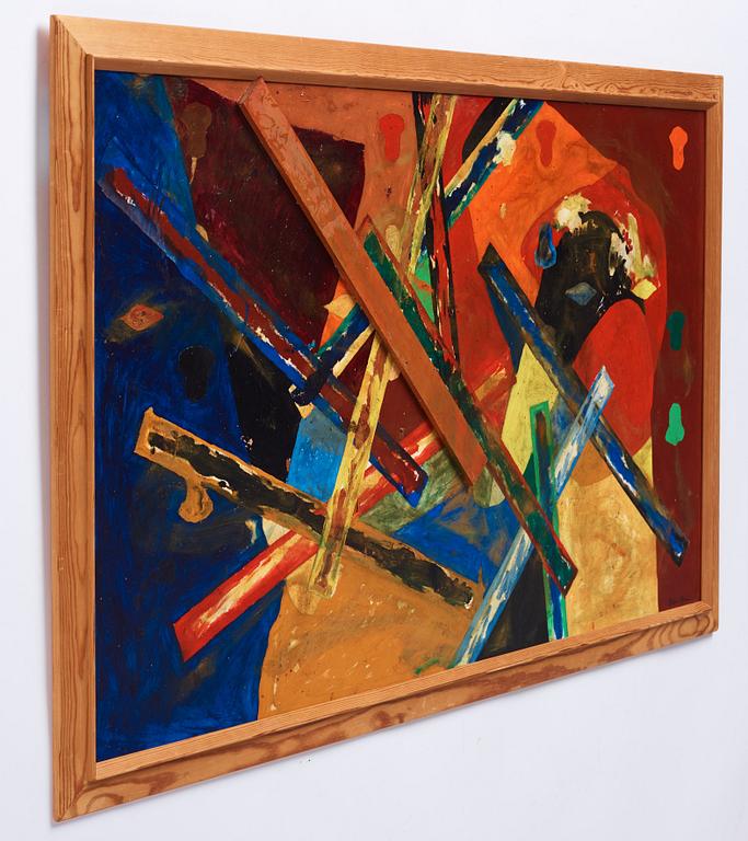 Dick Bengtsson, mixed media on canvas, signed and executed in 1986.
