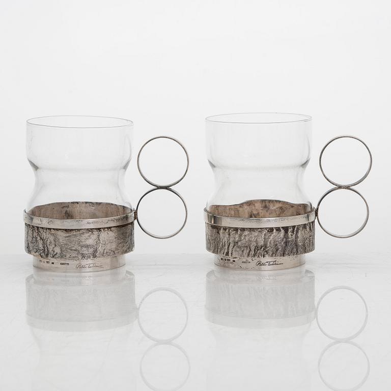 Pekka Turtiainen, A set of six silver teaglass-/mulled wine holders, two marked. Helsinki 1971 and -76.