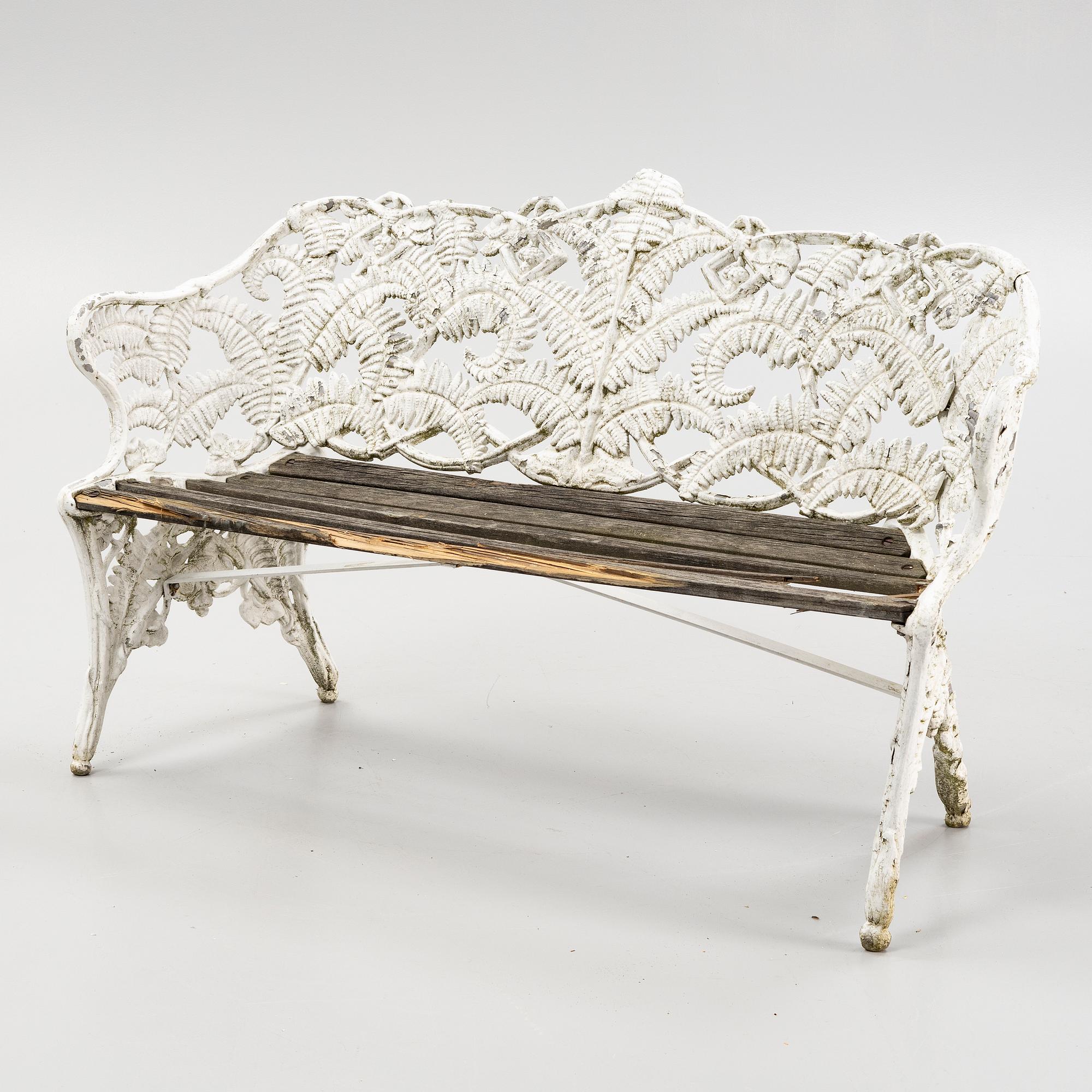 Trädgårdssoffa, Melins Metallgjuteri, Anderstorp, 1900-talets andra hälft.