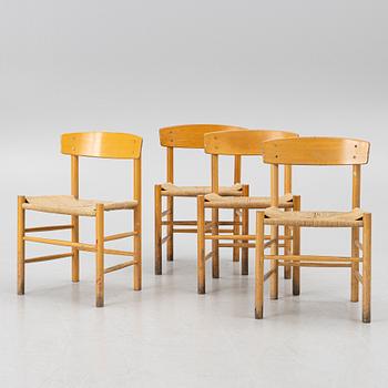 Børge Mogensen, 4 chairs, model J39. Fredericia Furniture Factory, Denmark.