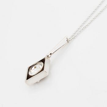 G Kaplan, pendant with faceted white sone, with chain.