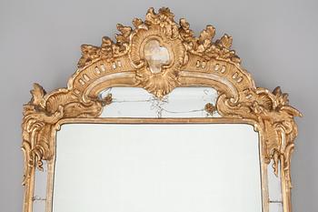 A Swedish Rococo 18th Century mirror.