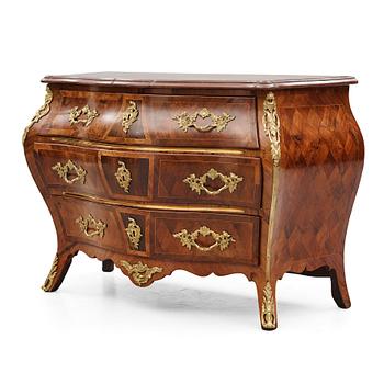 A Swedish Rococo commode by G Foltiern (master in Stockholm 1771-1804).