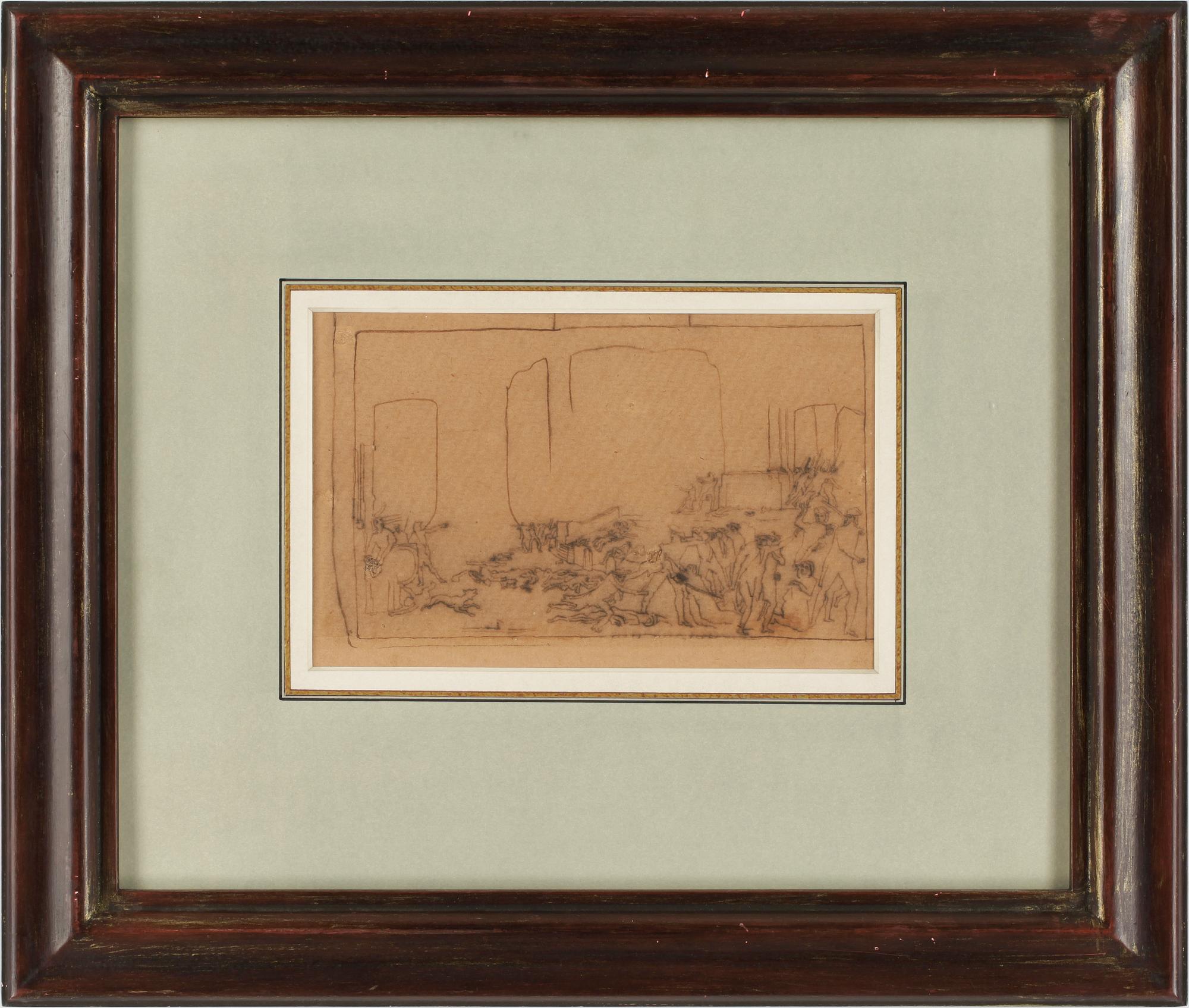 CARL FREDRIK HILL, tuschteckning.