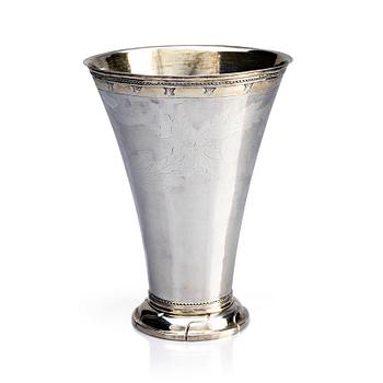 366. A Swedish 18th century parcel-gilt silver beaker, mark of Anders Dunderberg, Gävle 1795.