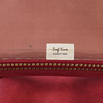 Josef Frank, a pair of mahogany and red leather armchairs, Svenskt Tenn,