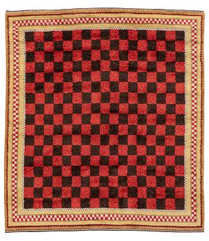 259. A knotted pile carpet, c. 269 x 244 cm, Norrbottens Läns Hemslöjd.