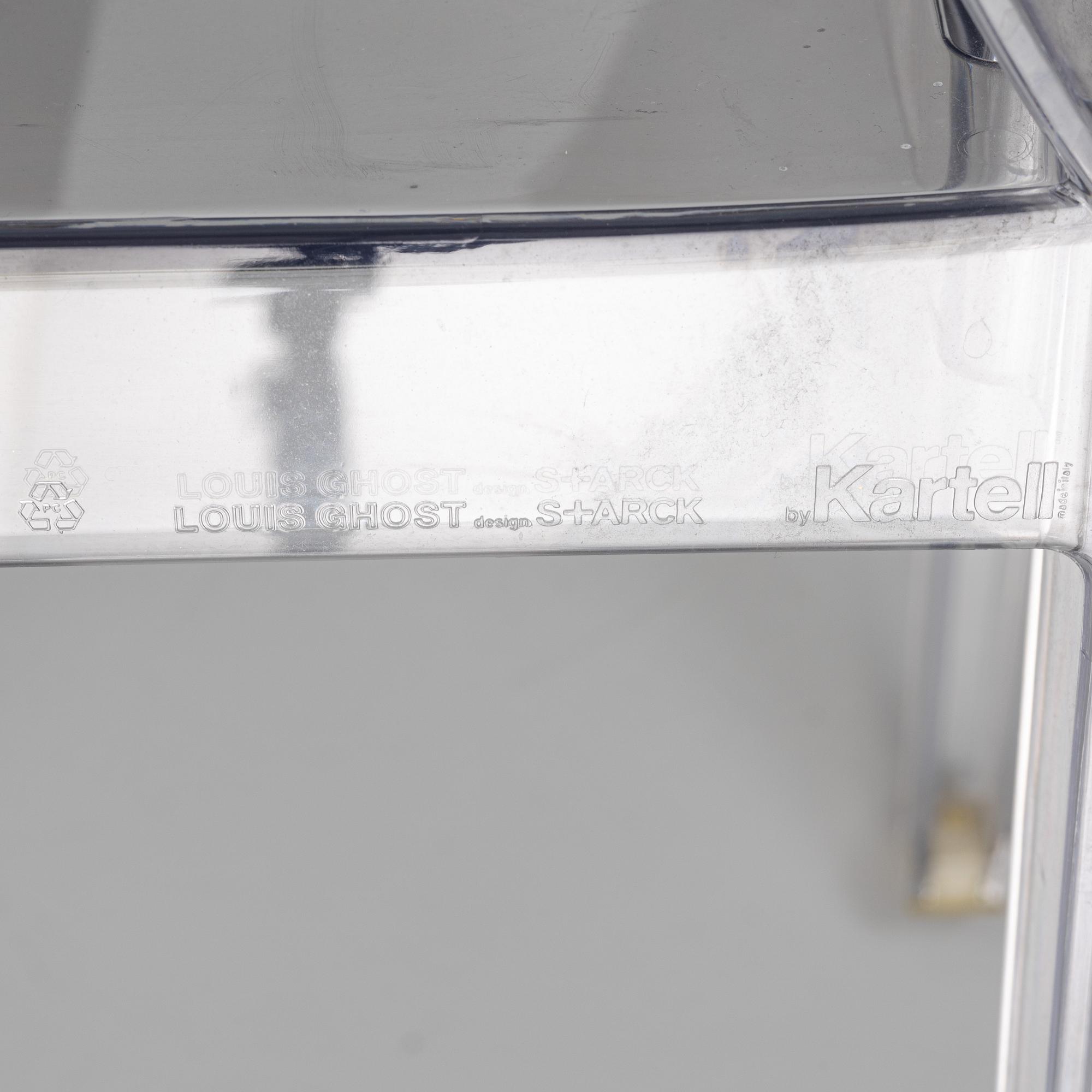 Philippe Starck, stolar, 6 st, "Louis Ghost", Kartell, Italien.